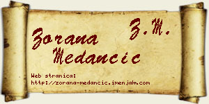 Zorana Medančić vizit kartica